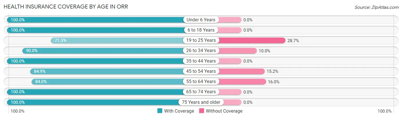 Health Insurance Coverage by Age in Orr