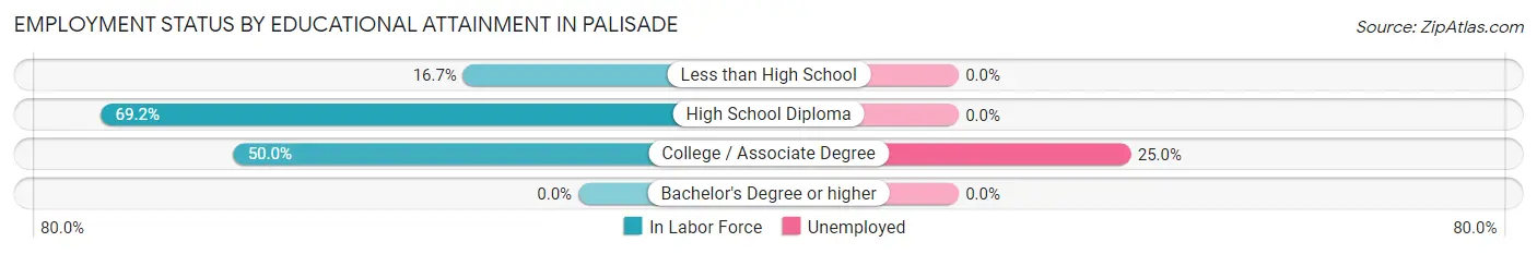 Employment Status by Educational Attainment in Palisade