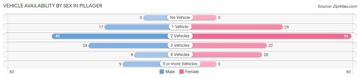 Vehicle Availability by Sex in Pillager