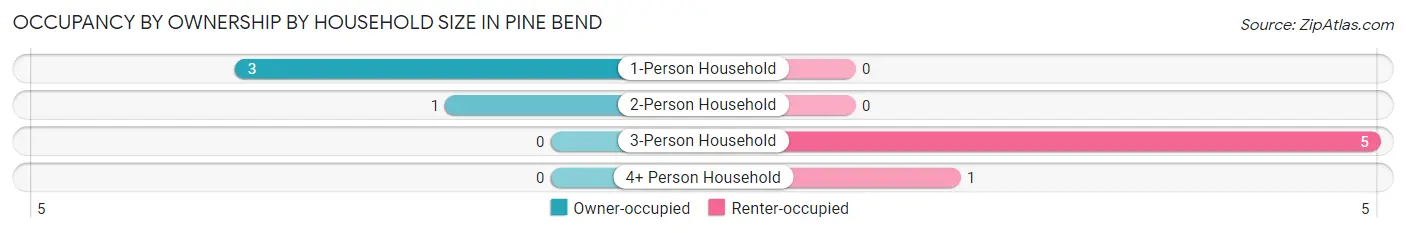 Occupancy by Ownership by Household Size in Pine Bend