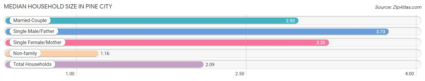 Median Household Size in Pine City