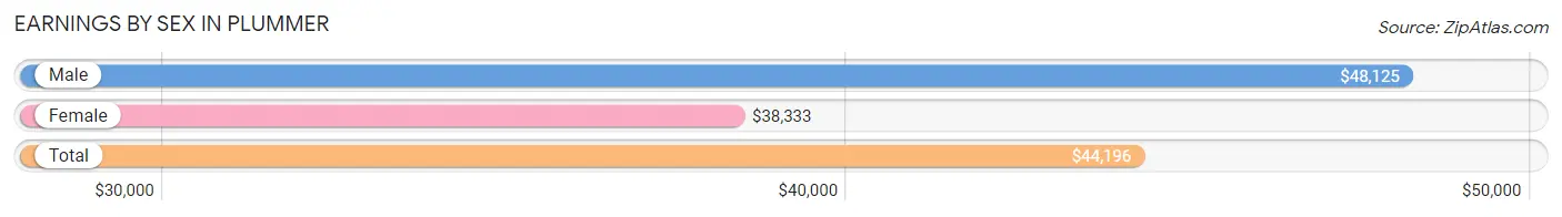 Earnings by Sex in Plummer