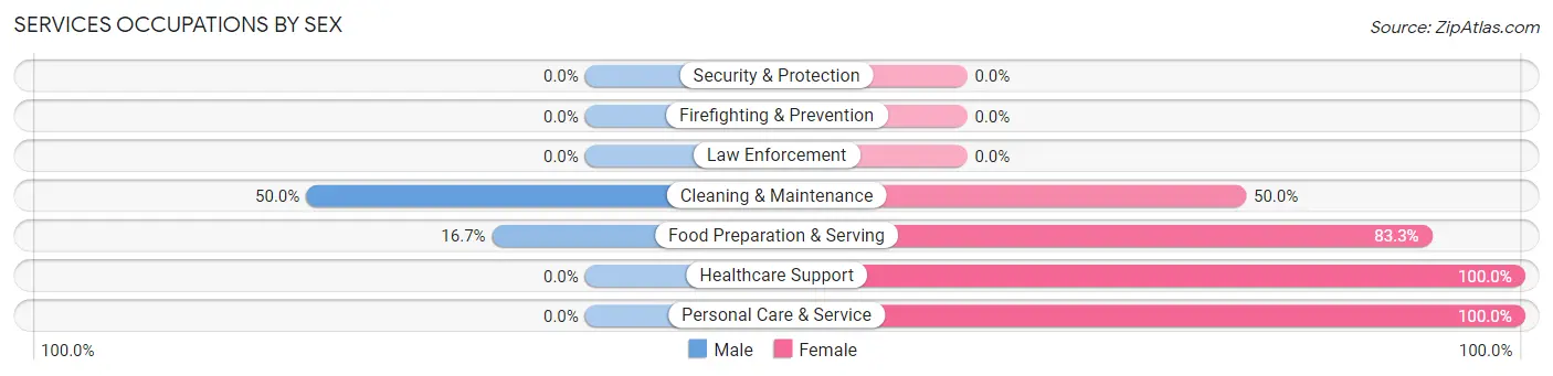 Services Occupations by Sex in Porter