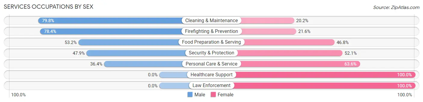 Services Occupations by Sex in Red Wing
