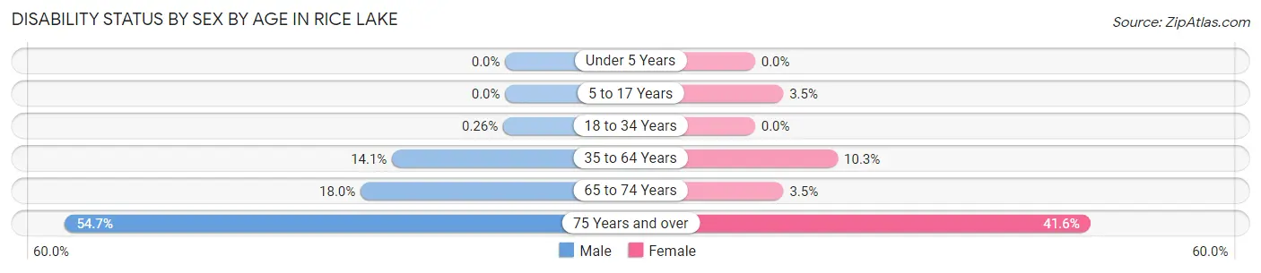 Disability Status by Sex by Age in Rice Lake