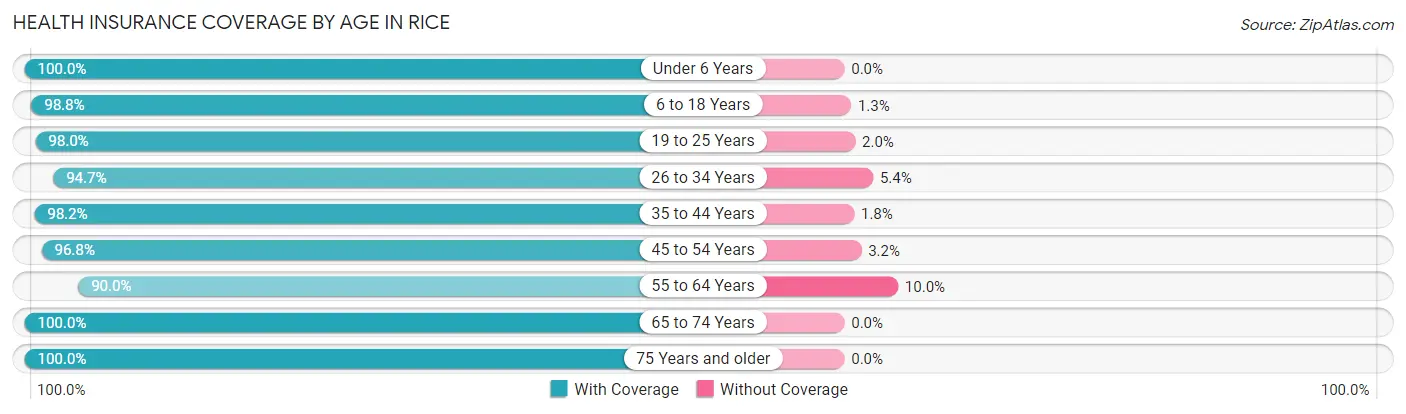 Health Insurance Coverage by Age in Rice