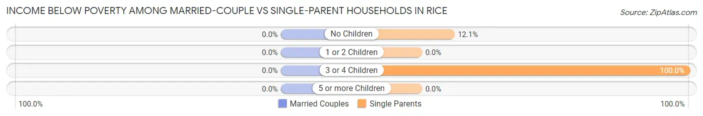 Income Below Poverty Among Married-Couple vs Single-Parent Households in Rice