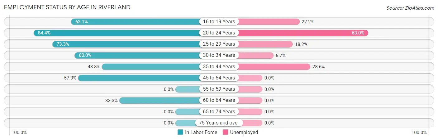 Employment Status by Age in Riverland