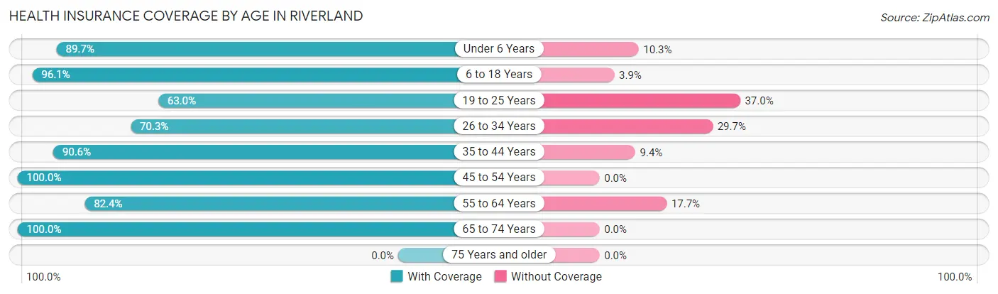 Health Insurance Coverage by Age in Riverland