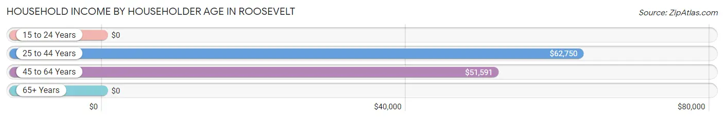 Household Income by Householder Age in Roosevelt