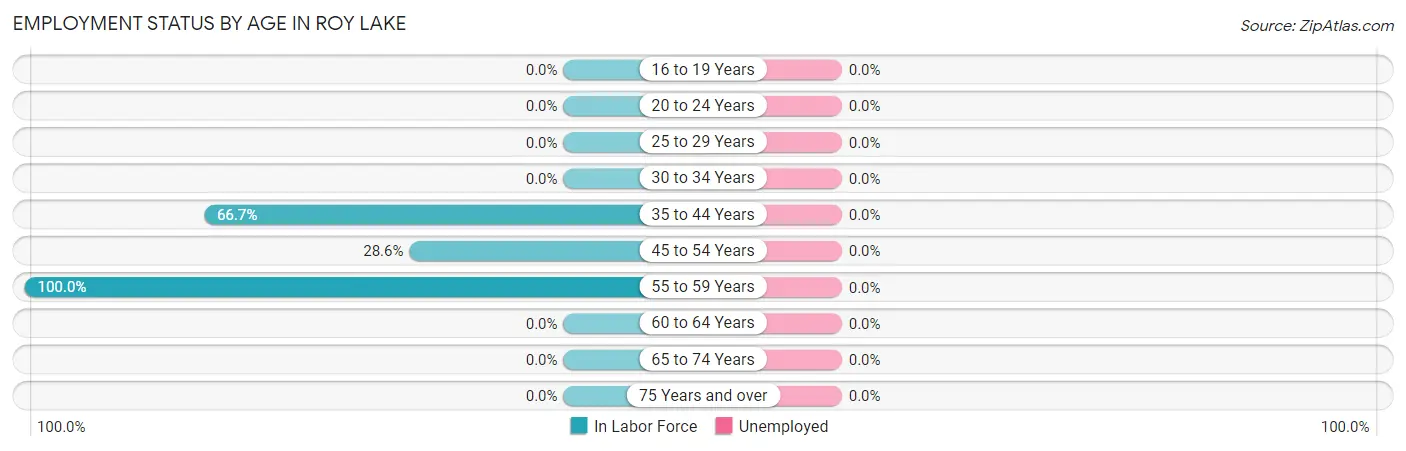 Employment Status by Age in Roy Lake
