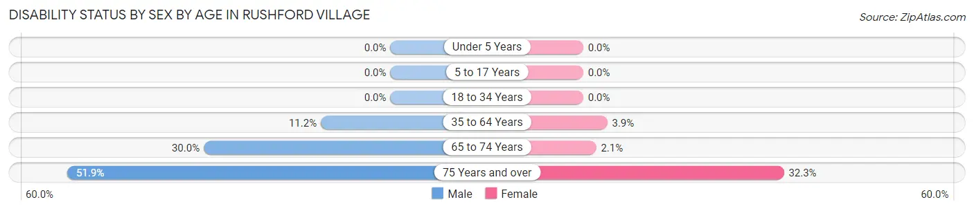 Disability Status by Sex by Age in Rushford Village