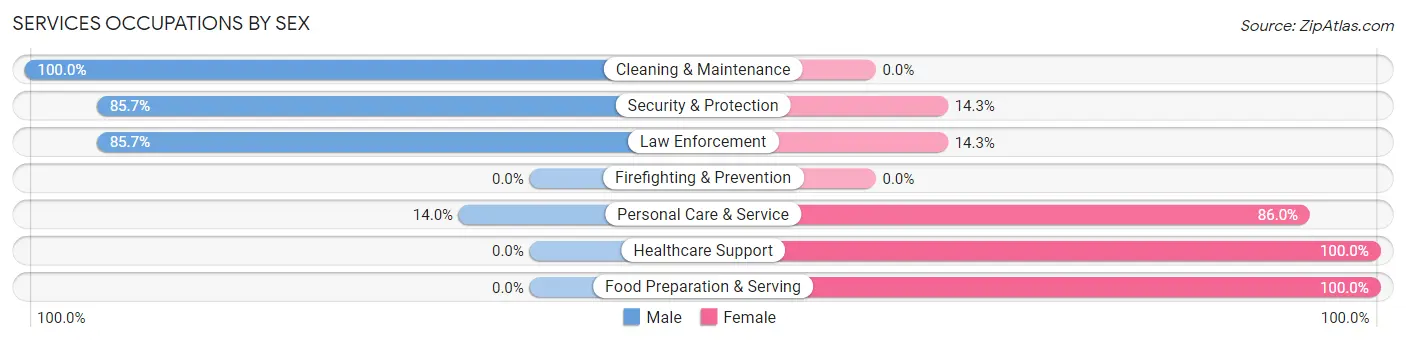 Services Occupations by Sex in Rushford