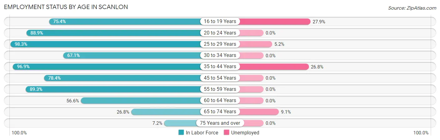 Employment Status by Age in Scanlon