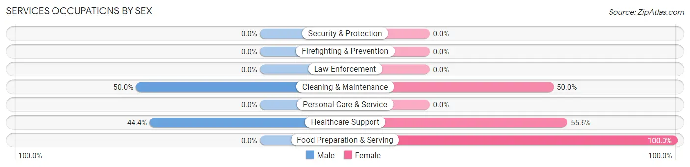 Services Occupations by Sex in Sobieski