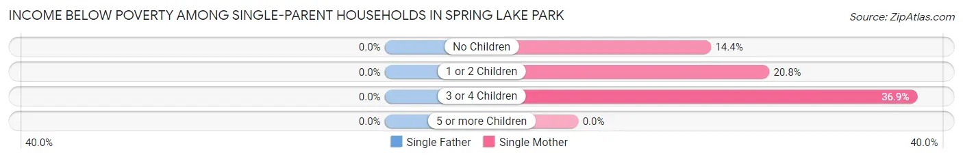 Income Below Poverty Among Single-Parent Households in Spring Lake Park