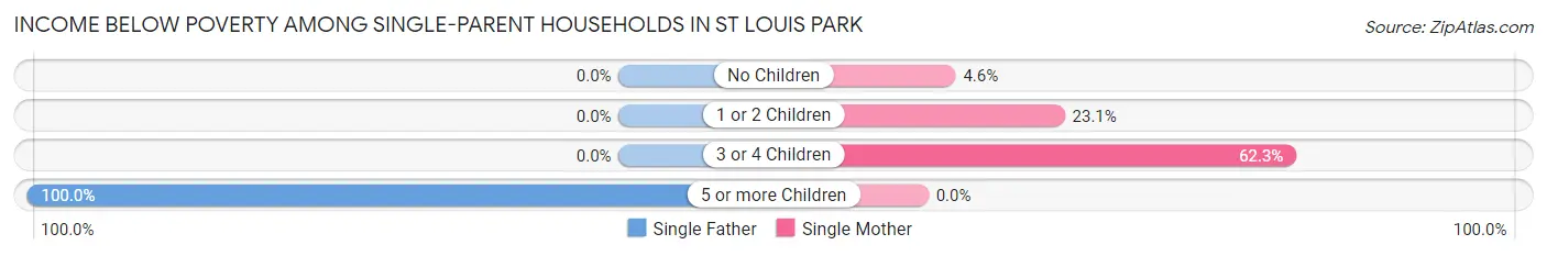 Income Below Poverty Among Single-Parent Households in St Louis Park