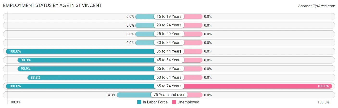 Employment Status by Age in St Vincent