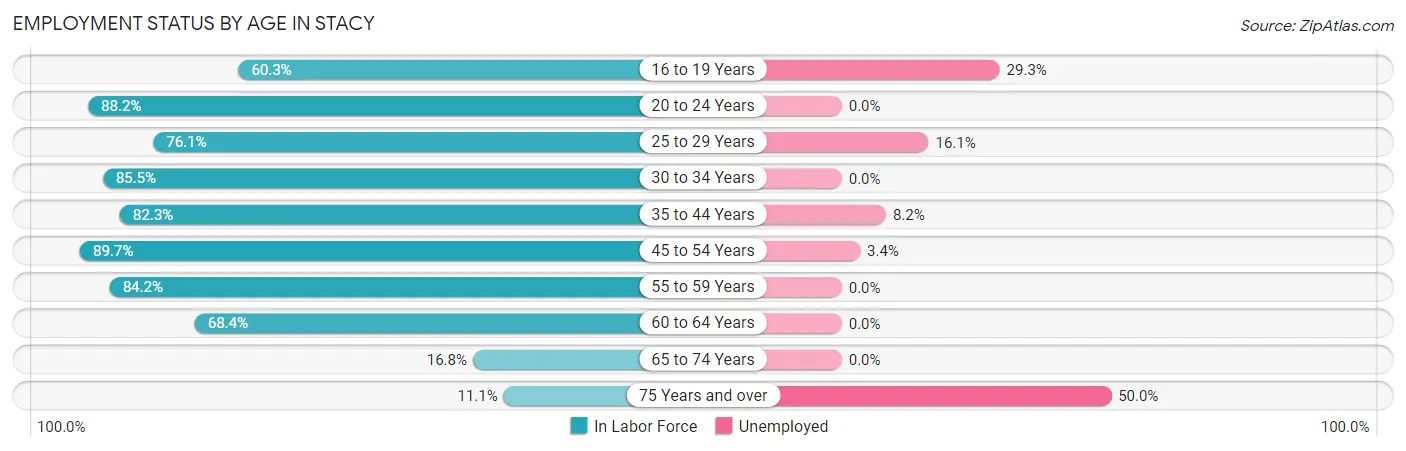 Employment Status by Age in Stacy