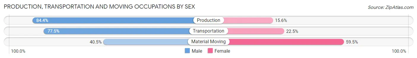Production, Transportation and Moving Occupations by Sex in Stacy