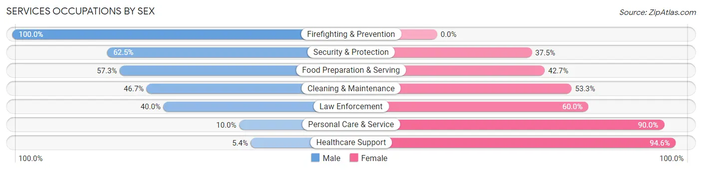 Services Occupations by Sex in Stacy