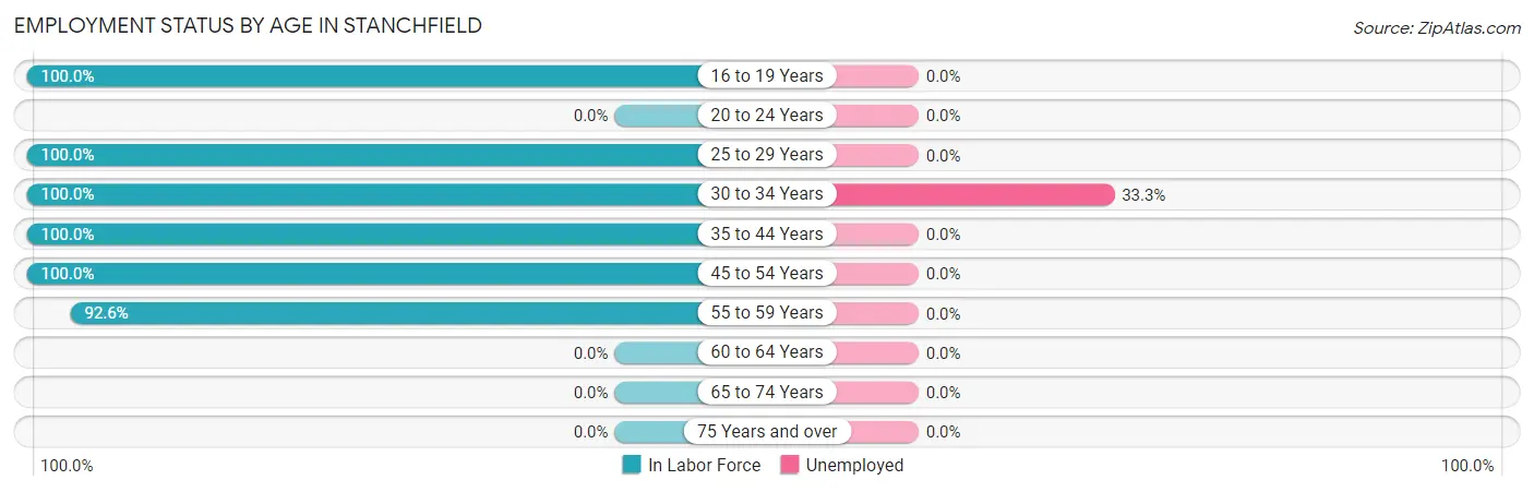 Employment Status by Age in Stanchfield