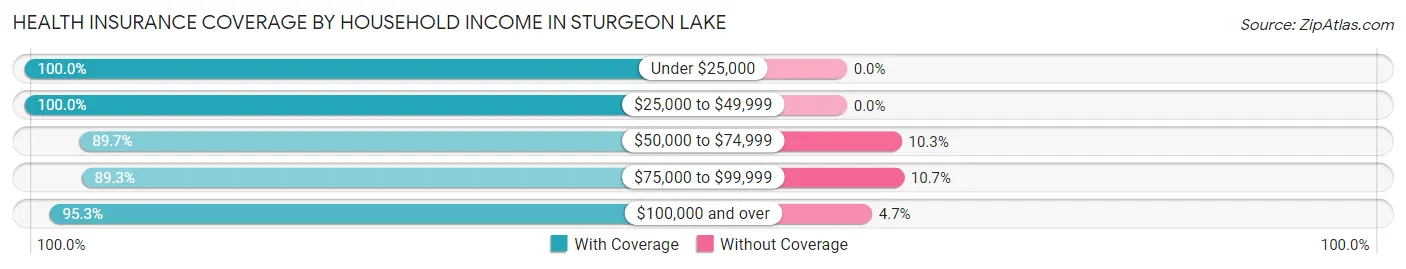 Health Insurance Coverage by Household Income in Sturgeon Lake