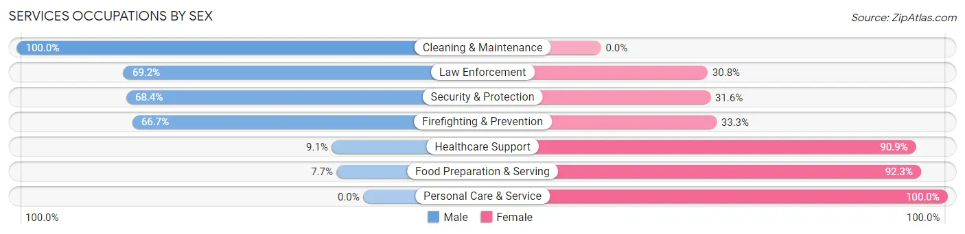 Services Occupations by Sex in Sturgeon Lake