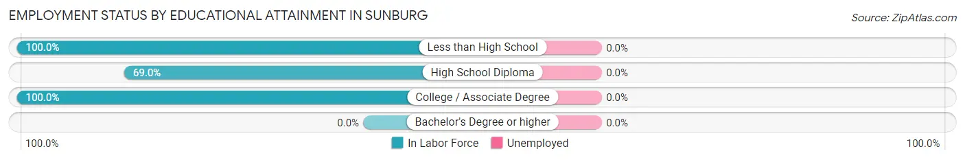 Employment Status by Educational Attainment in Sunburg
