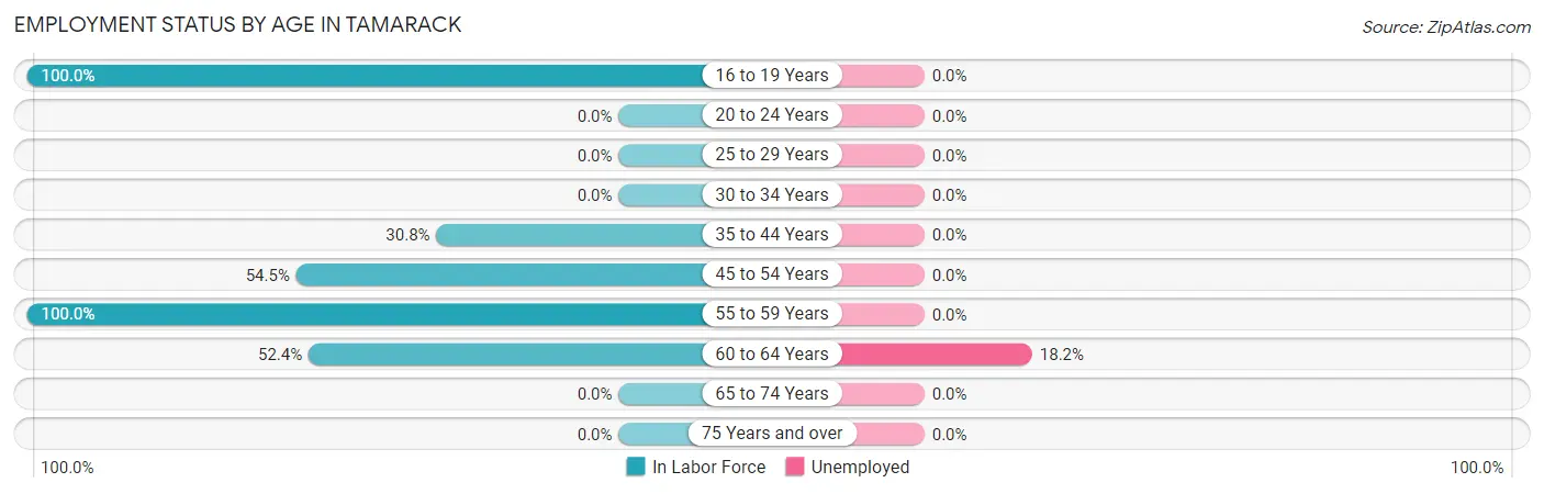 Employment Status by Age in Tamarack