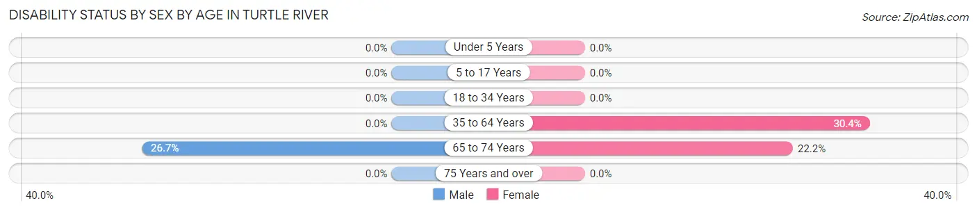 Disability Status by Sex by Age in Turtle River