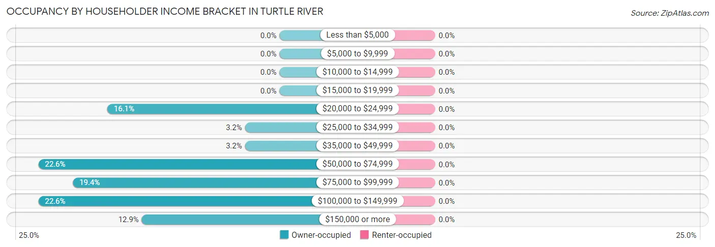 Occupancy by Householder Income Bracket in Turtle River