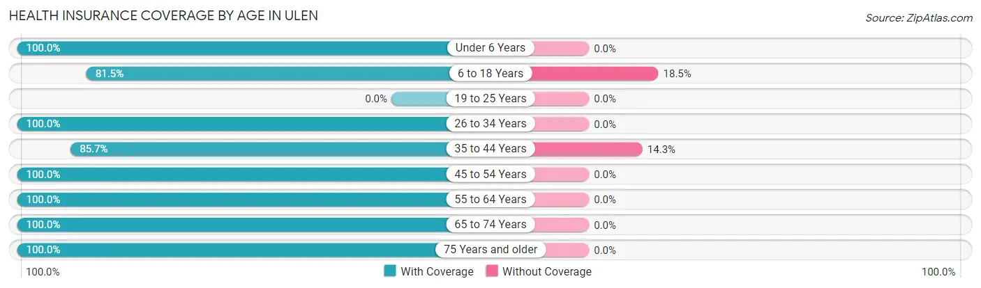 Health Insurance Coverage by Age in Ulen