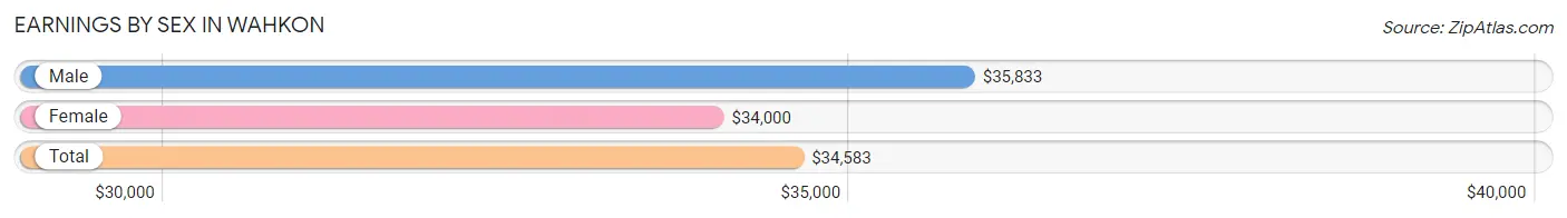 Earnings by Sex in Wahkon