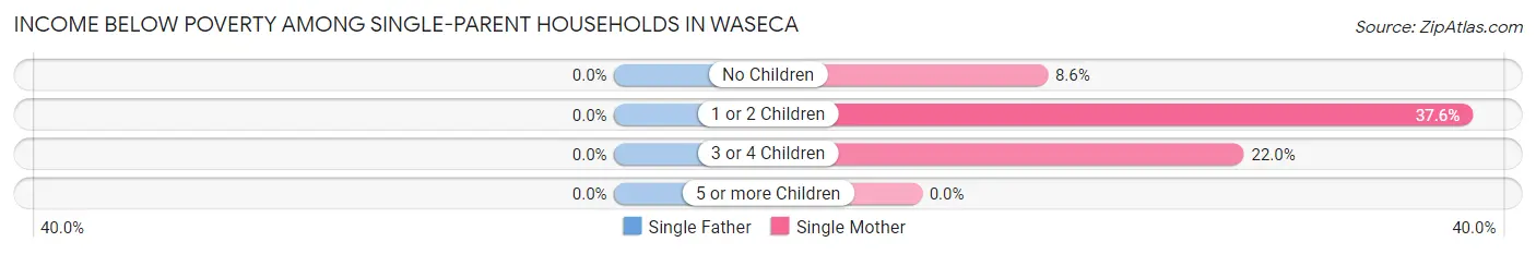 Income Below Poverty Among Single-Parent Households in Waseca
