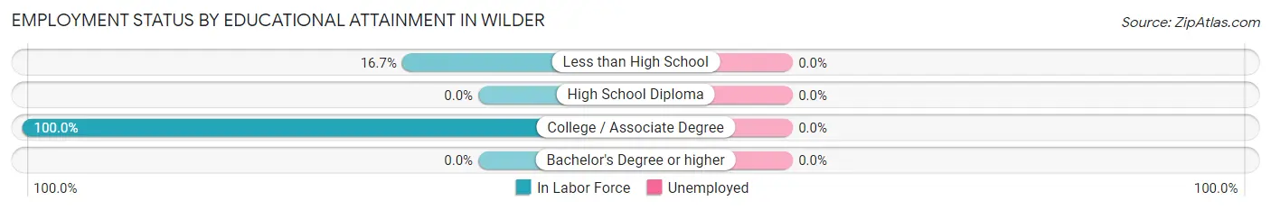 Employment Status by Educational Attainment in Wilder