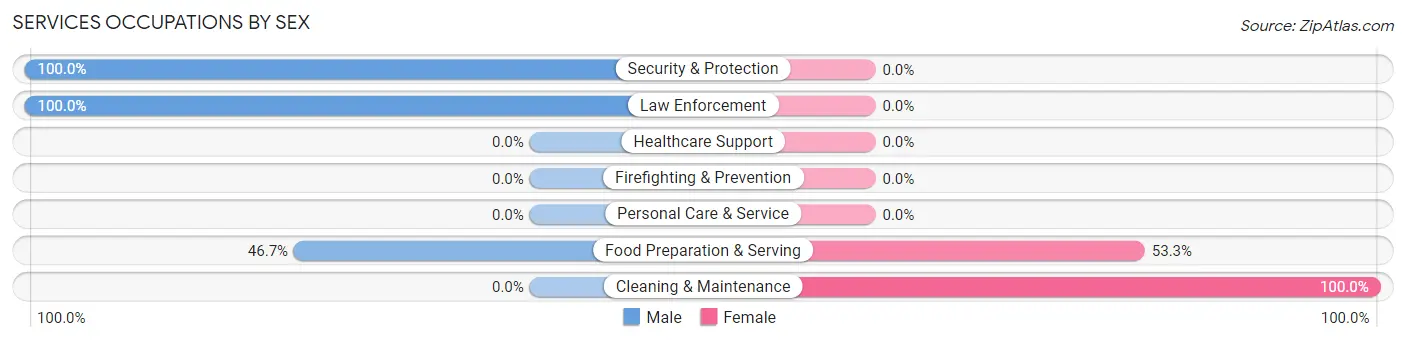 Services Occupations by Sex in Willernie