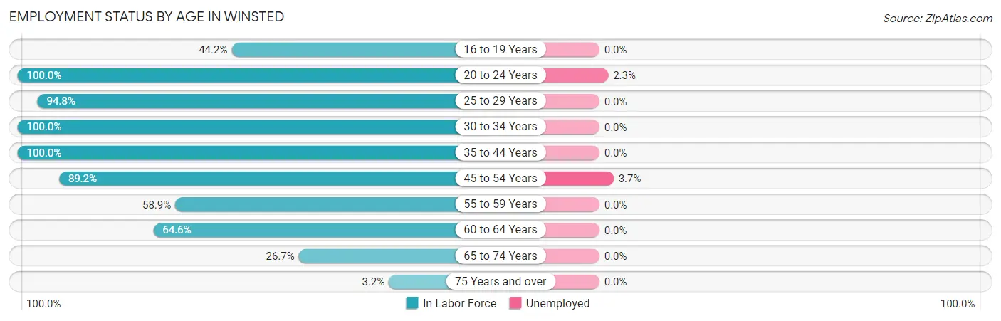 Employment Status by Age in Winsted