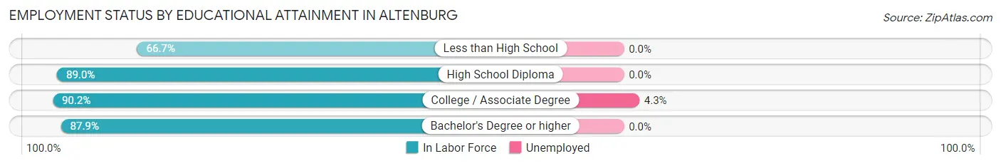 Employment Status by Educational Attainment in Altenburg