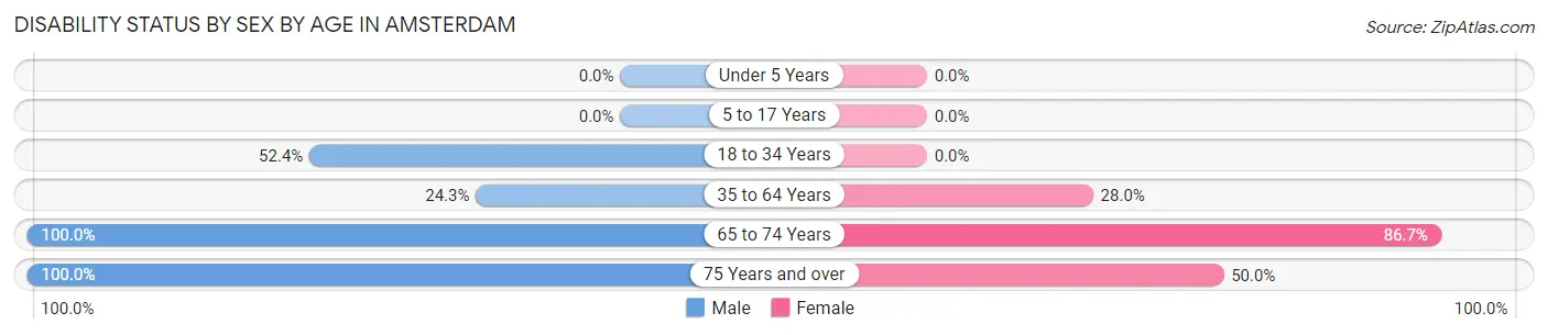 Disability Status by Sex by Age in Amsterdam