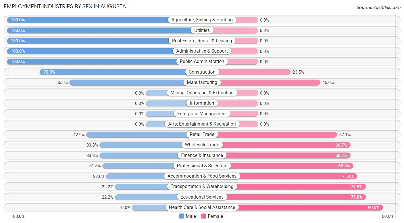 Employment Industries by Sex in Augusta