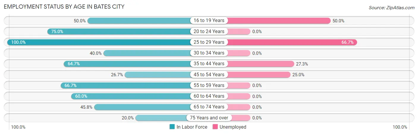 Employment Status by Age in Bates City