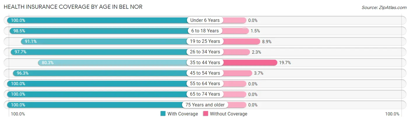 Health Insurance Coverage by Age in Bel Nor