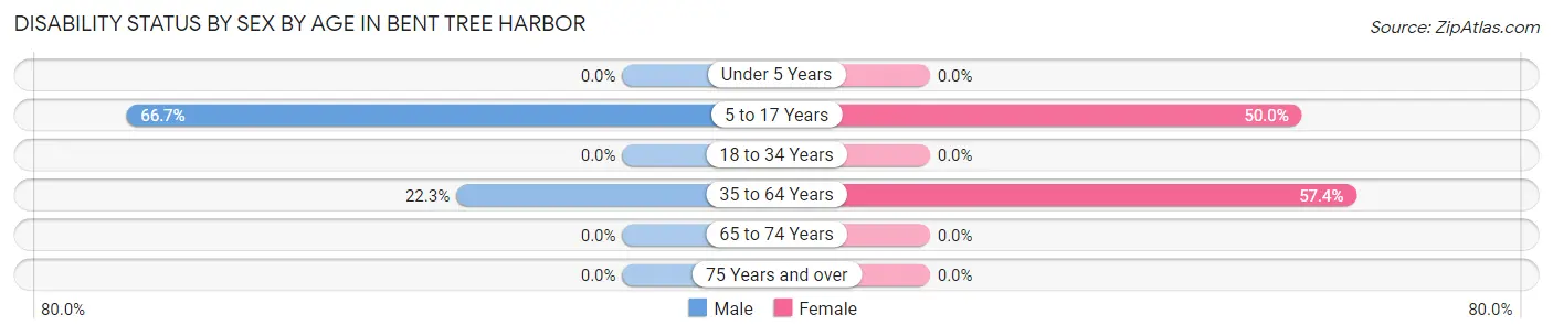 Disability Status by Sex by Age in Bent Tree Harbor