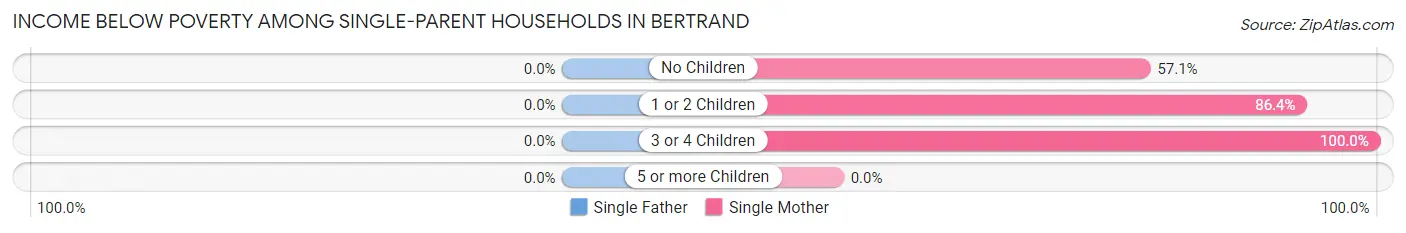 Income Below Poverty Among Single-Parent Households in Bertrand