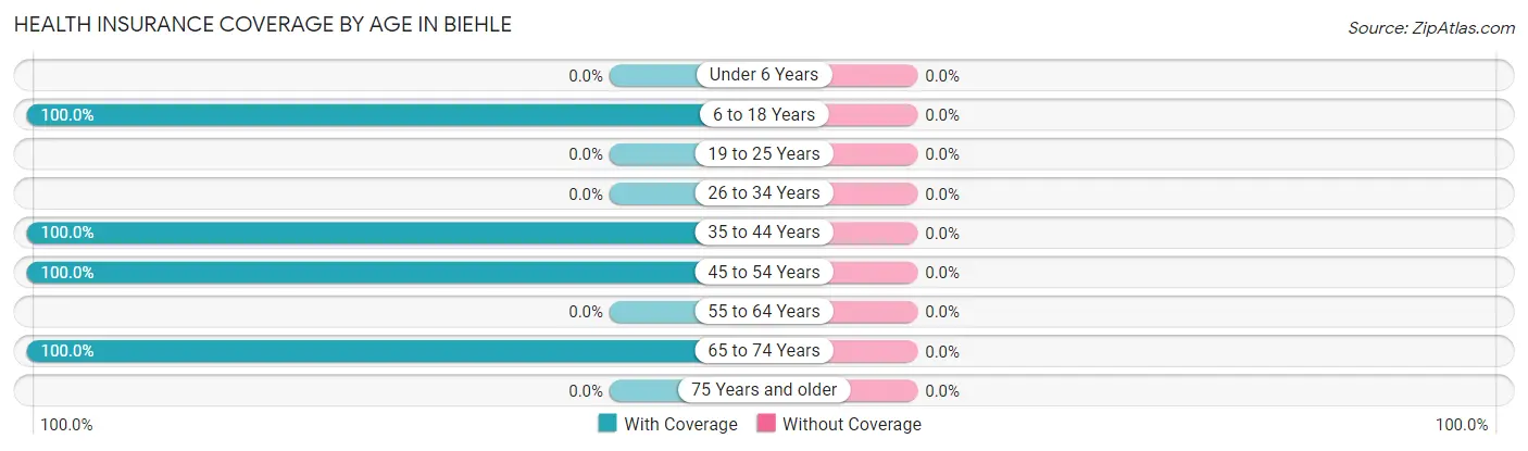 Health Insurance Coverage by Age in Biehle
