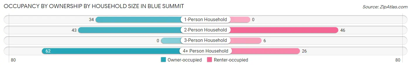 Occupancy by Ownership by Household Size in Blue Summit