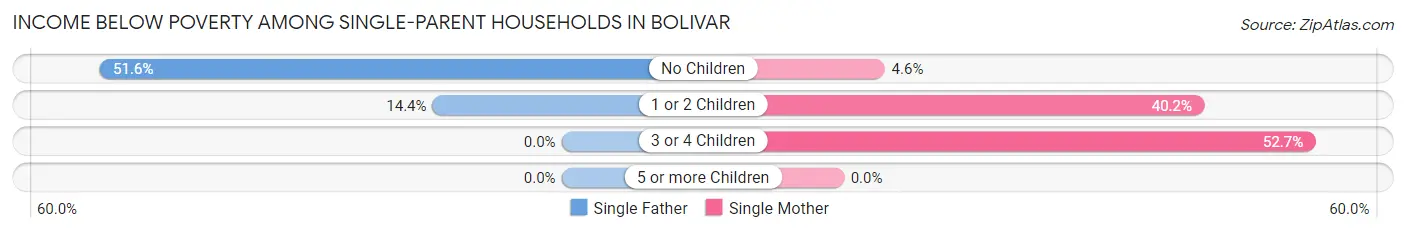 Income Below Poverty Among Single-Parent Households in Bolivar