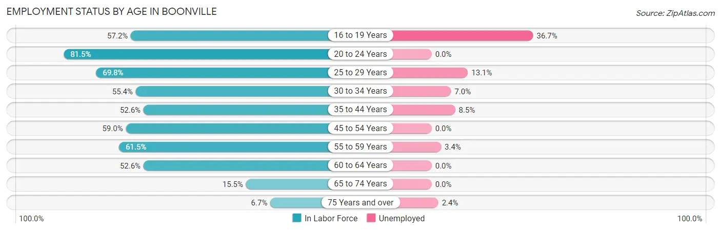 Employment Status by Age in Boonville