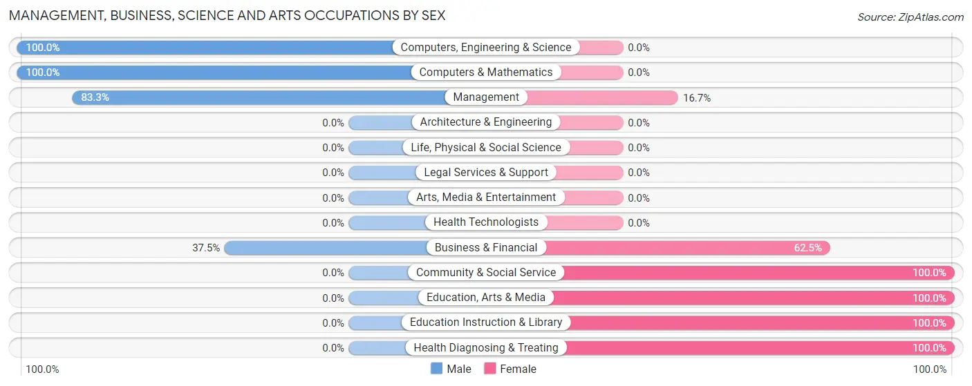 Management, Business, Science and Arts Occupations by Sex in Branson West